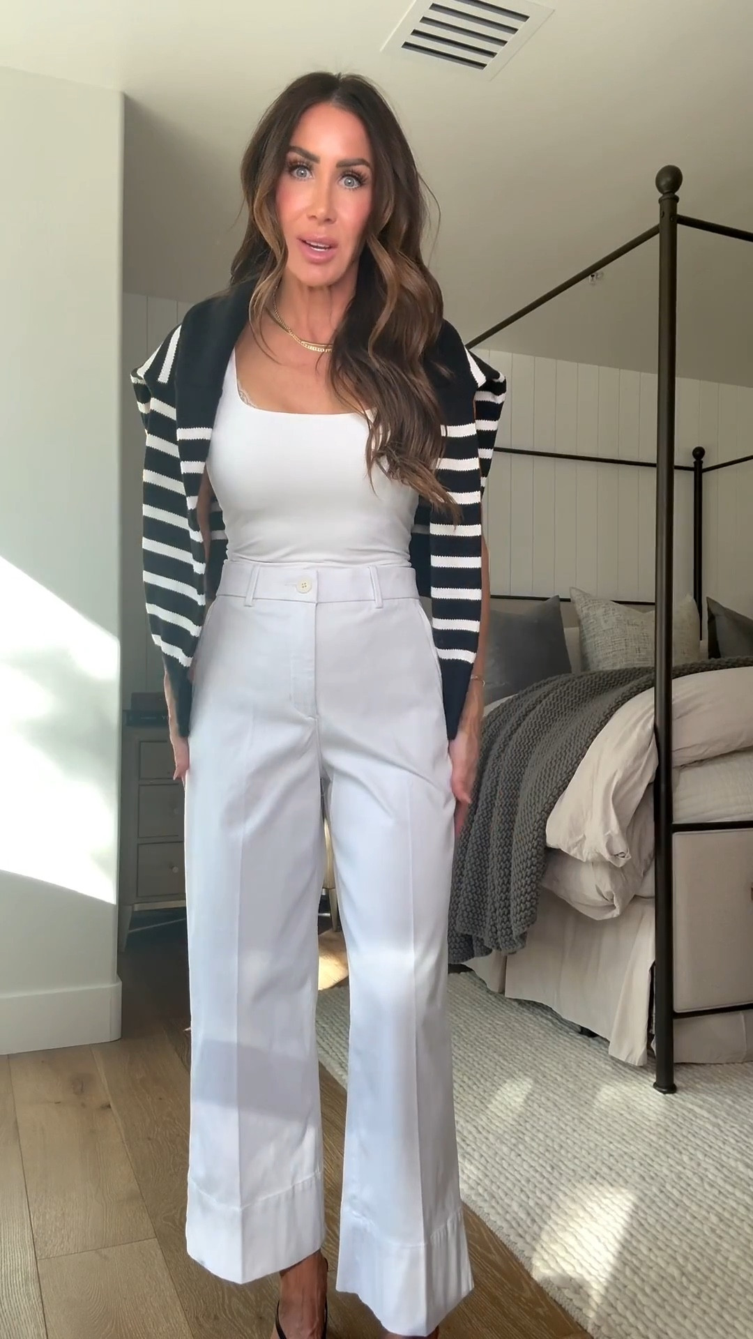 These cropped wide leg pants are beautifully made and come in 7 colors sz small 
Tank sz small
Sweater sz small

#LTKStyleTip

#LTKootd #LTKSeasonal #LTKmomlife