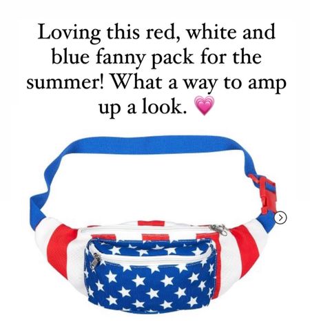 How cute is this fanny pack? I love the red, white and blue vibes for the summer! 💗