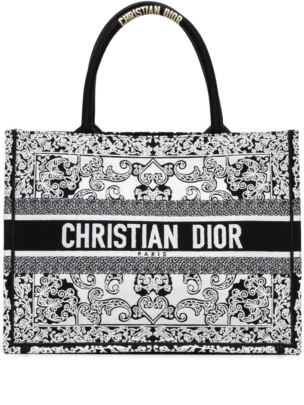 Christian Dior Pre-Owned 2022 Medium Embroidered Book tote bag - White | Farfetch Global