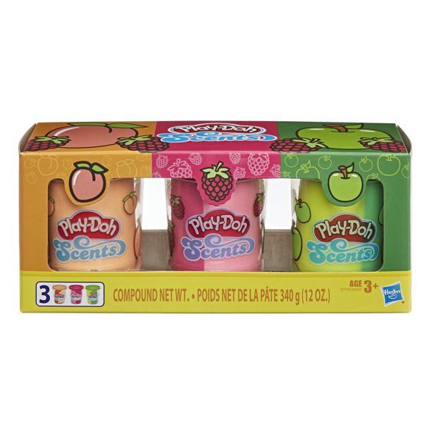 Play-Doh Scents 3-Pack of Fruit Scented Compound, 4-Ounce Cans, 12 Ounces Total | Walmart (US)