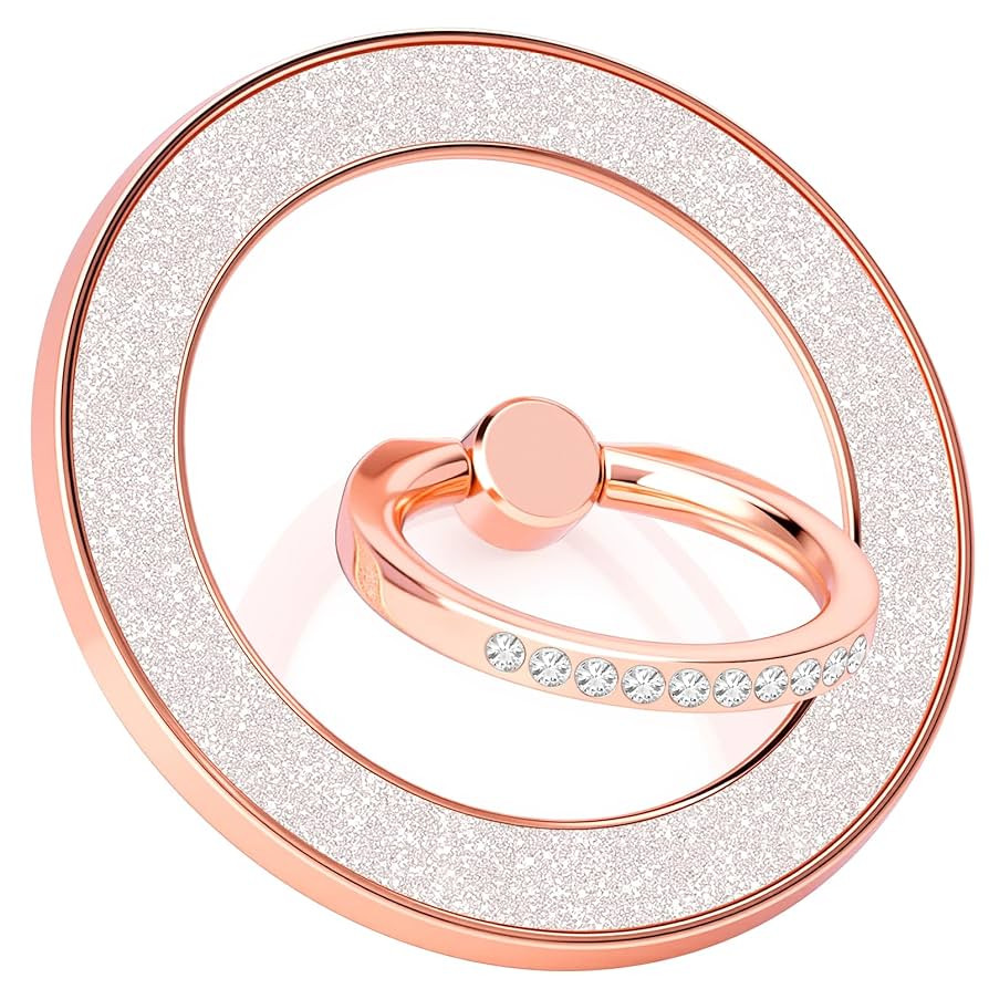 YINHEXI Magnetic Phone Grip for Magsafe, Glittering Ring Holder Stand with 360°Rotation & 90°Fl... | Amazon (US)