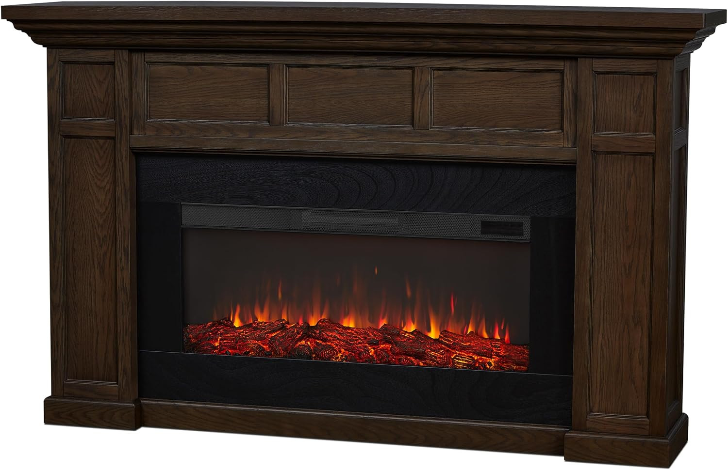 Real Flame Alcott 75” Electric Fireplace with Mantel for Living Room or Bedroom, Replaceable Fireplace Insert Heater, Realistic Log and Flame Effect, Remote Control, Timer | Amazon (US)