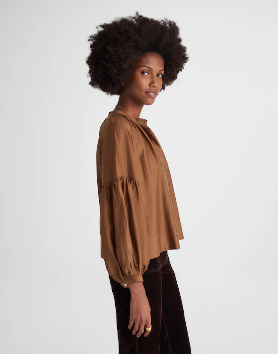 Shirred Balloon-Sleeve Top | Madewell