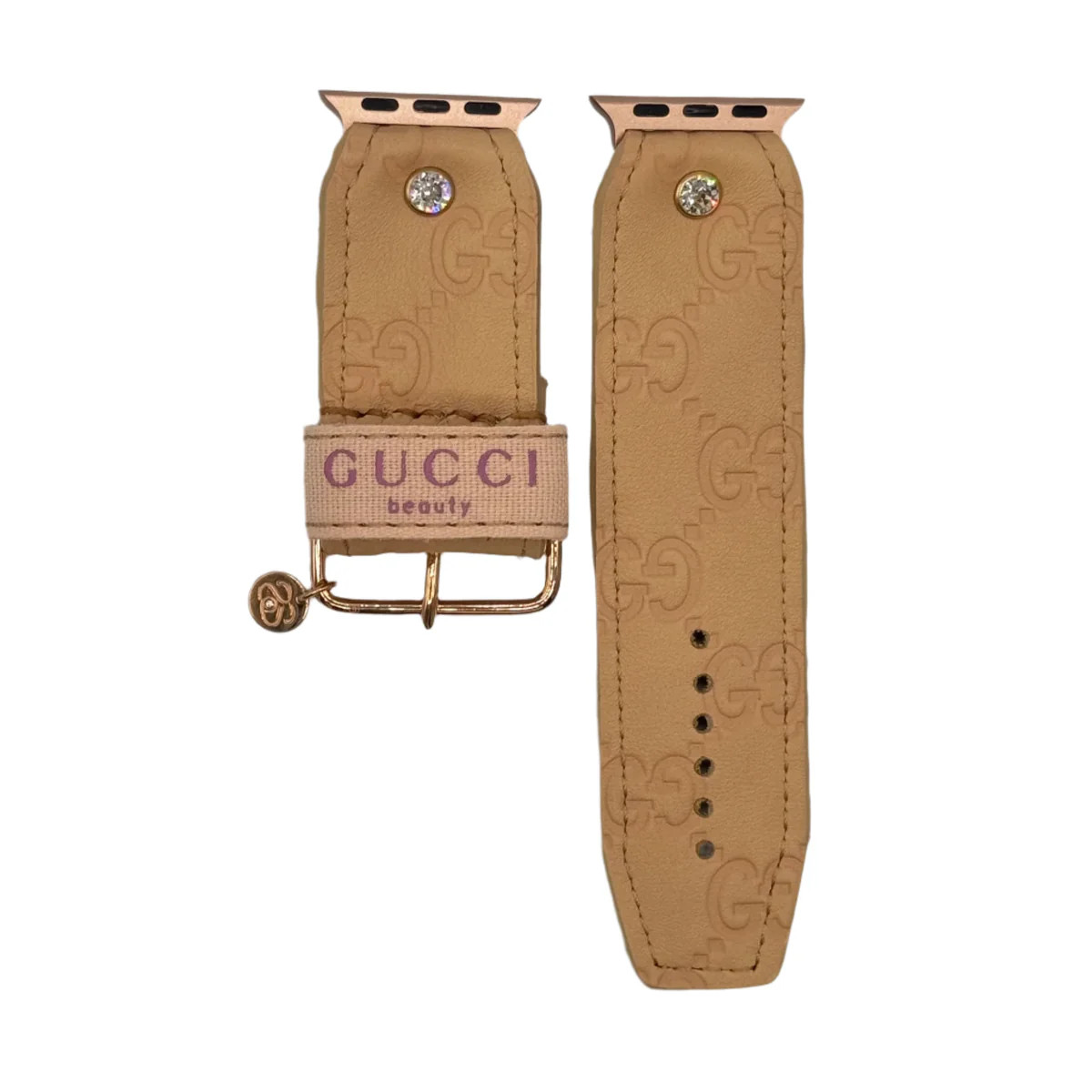 Ready to Ship - Upcycled Cream Gucci with Cream Sivella Watchband (Size 3, All Watch Types) | Sparkl
