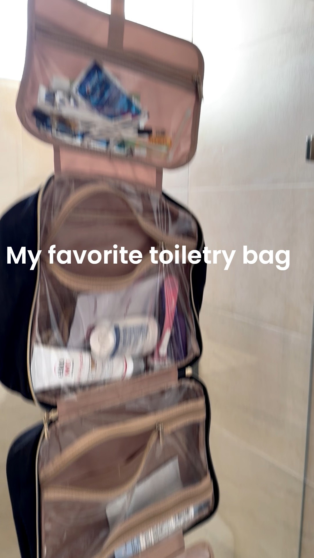 My favorite toiletry bag. You can see everything so you don’t clutter the counters and you just fold it back up when it’s time to go! ￼
#travelhacks #Toiletrybag￼

#LTKTravel #LTKmomlife #LTKmorningroutine