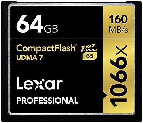 Lexar Professional 1066x 64GB VPG-65 CompactFlash card (Up to 160MB/s Read) LCF64GCRBNA1066 Black | Amazon (US)