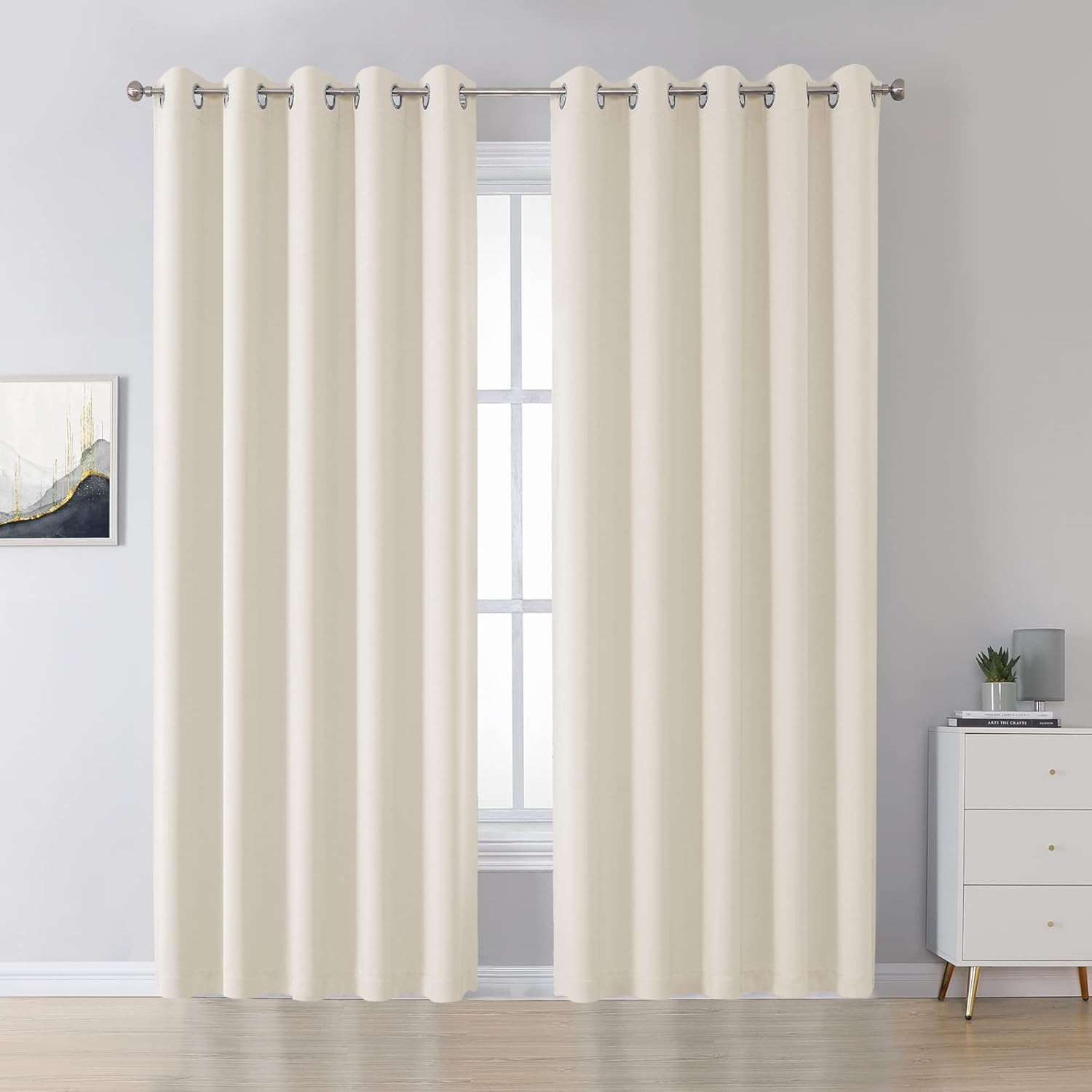 DUALIFE Beige Door Curtains for Doorway Privacy 84 Inches Long, Noise Rdeucing Room Divider Close... | Amazon (US)