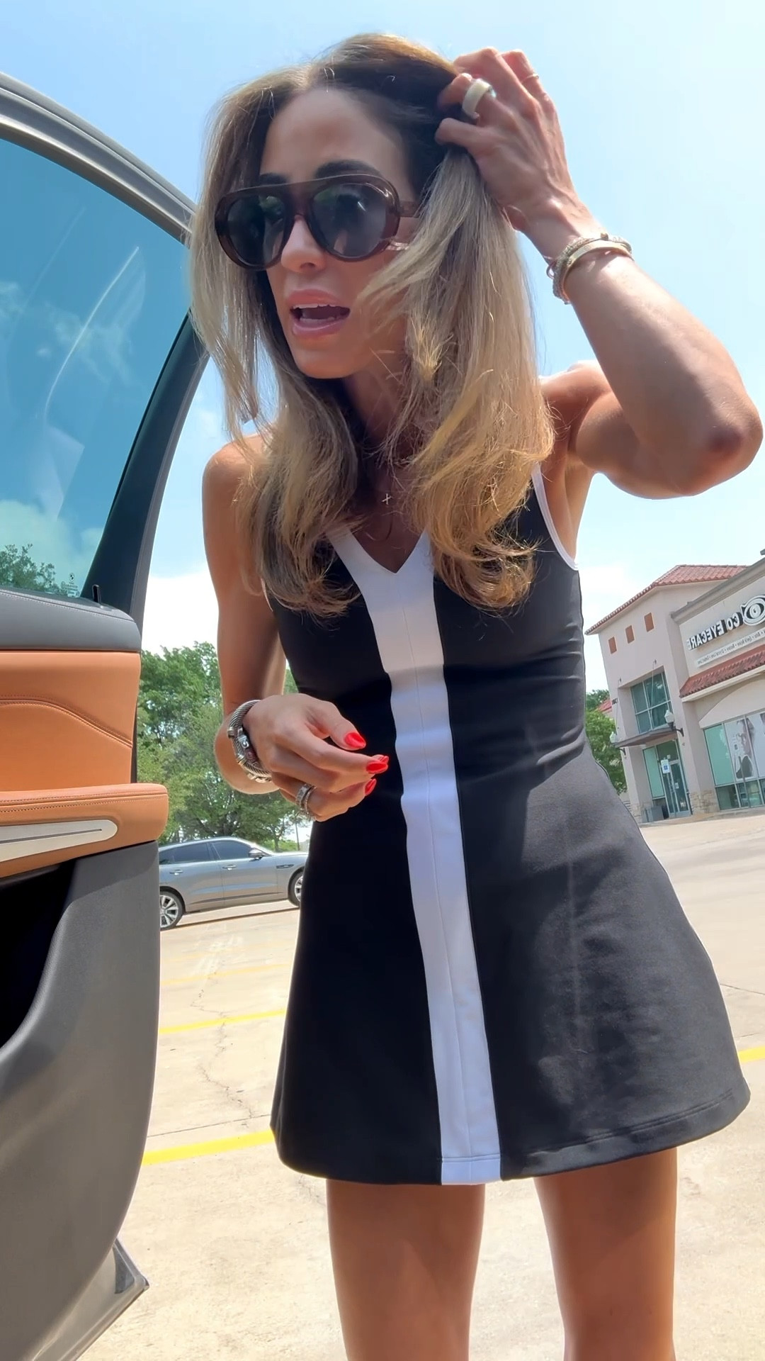 Today’s outfit to get my hair done and work from home. Skort dress with easy bathroom access on sale! Size xxs petite 

#LTKSaleAlert #LTKPetite #LTKootd