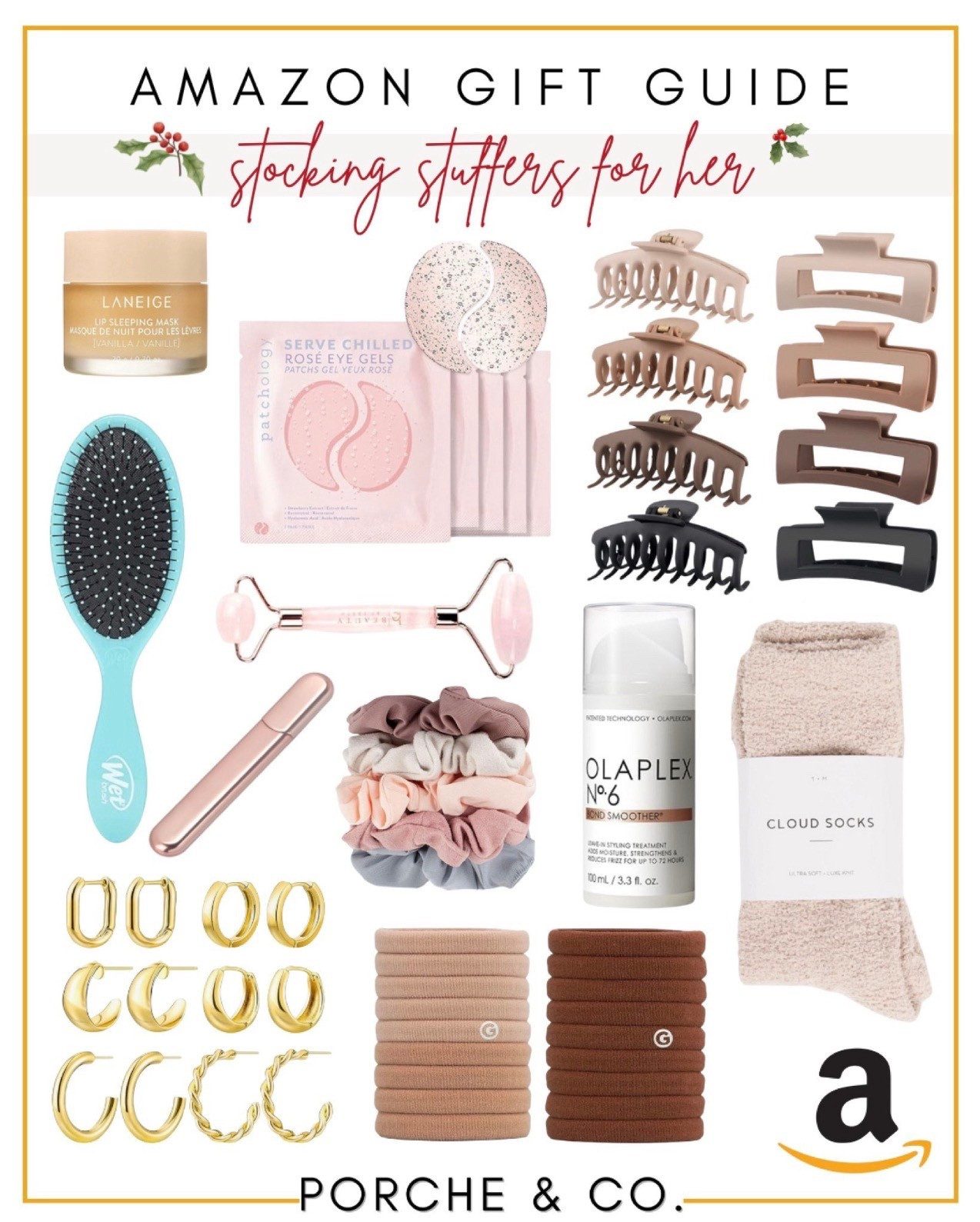 Stocking stuffers she’ll actually get excited about 🎁✨ This Amazon Gift Guide is full of beauty minis, cozy essentials, and everyday favorites perfect for your best friend, sister, mom, or any woman on your list.
Affordable, aesthetic, and so fun to unwrap — the perfect mix of self-care + style. 💕🌸

🎁 WHAT’S INCLUDED:
• Laneige lip sleeping mask
• Rose eye gels
• Facial roller
• Wet Brush
• Neutral claw clips
• Perfume atomizer
• Scrunchies
• Olaplex No.6
• Cloud socks
• Gold hoop earrings
• Hair ties

#AmazonGiftGuide #StockingStuffersForHer #GiftsForHer #LaneigeLipMask #RoseEyeGels #FacialRoller #WetBrush #ClawClips #PerfumeAtomizer #Scrunchies #OlaplexNo6 #CloudSocks #HoopEarrings #HairTies #AmazonFinds #HolidayGiftGuide #LTKGiftGuide #LTKHoliday #PorcheAndCo


#LTKGiftGuide #LTKselfcare #LTKHoliday