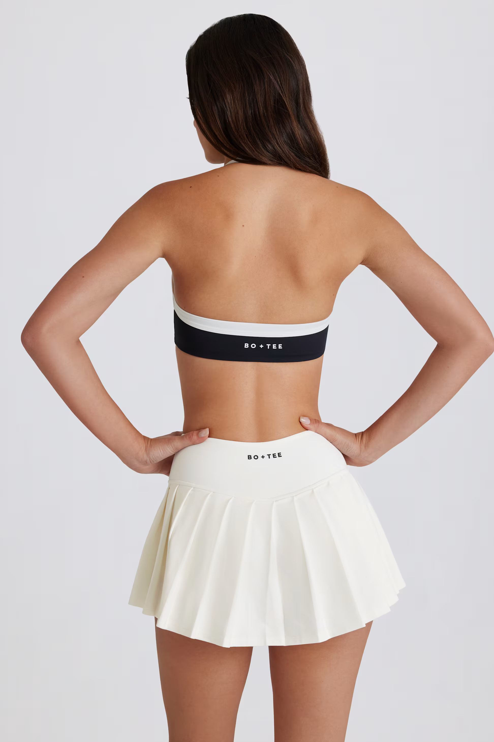 Soft Active Low-Rise Pleated Tennis Skort in Ivory | Bo&Tee