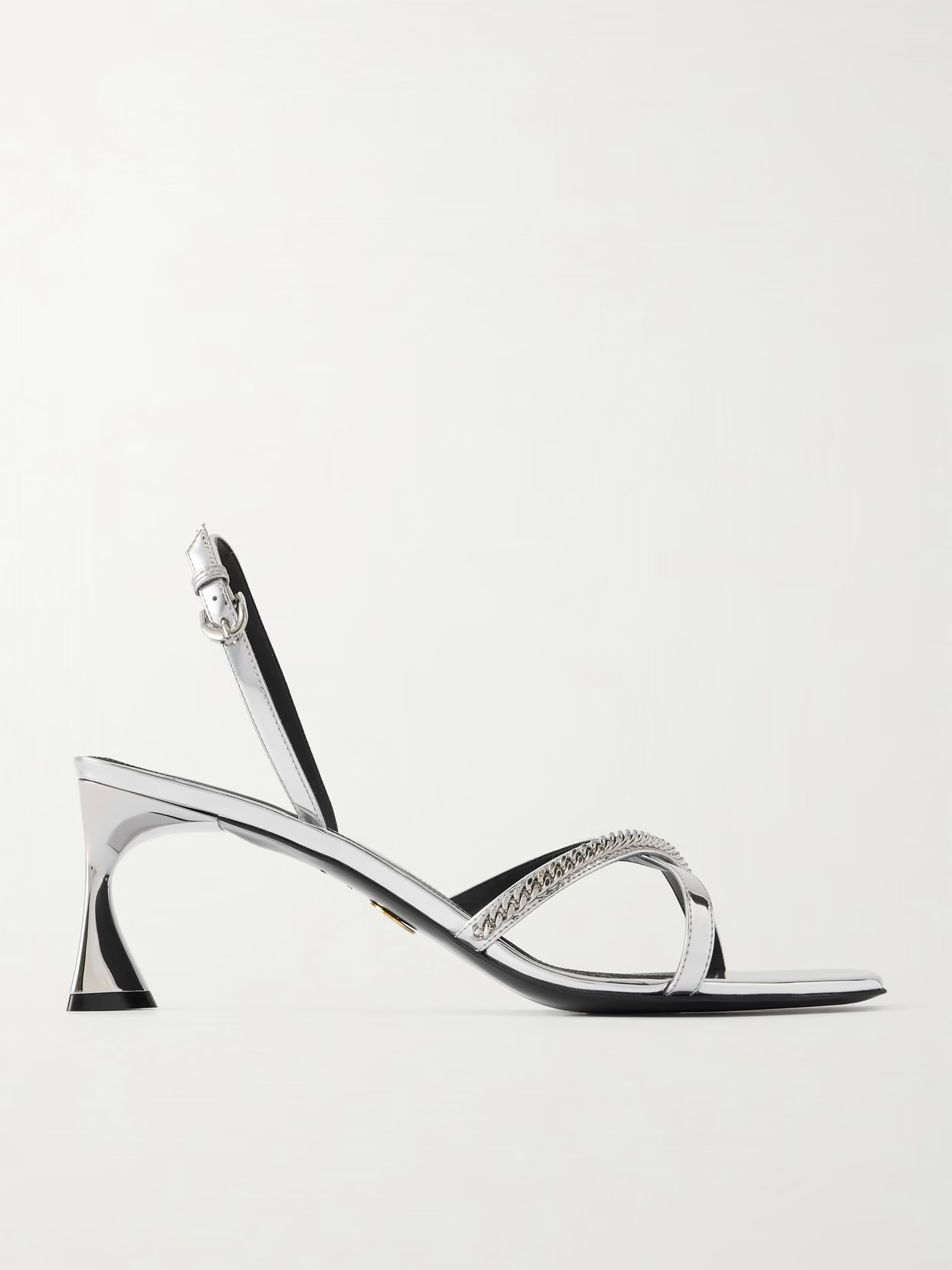 Stella McCartney - Elsa Embellished Mirrored Slingback Sandals - Silver | NET-A-PORTER (US)