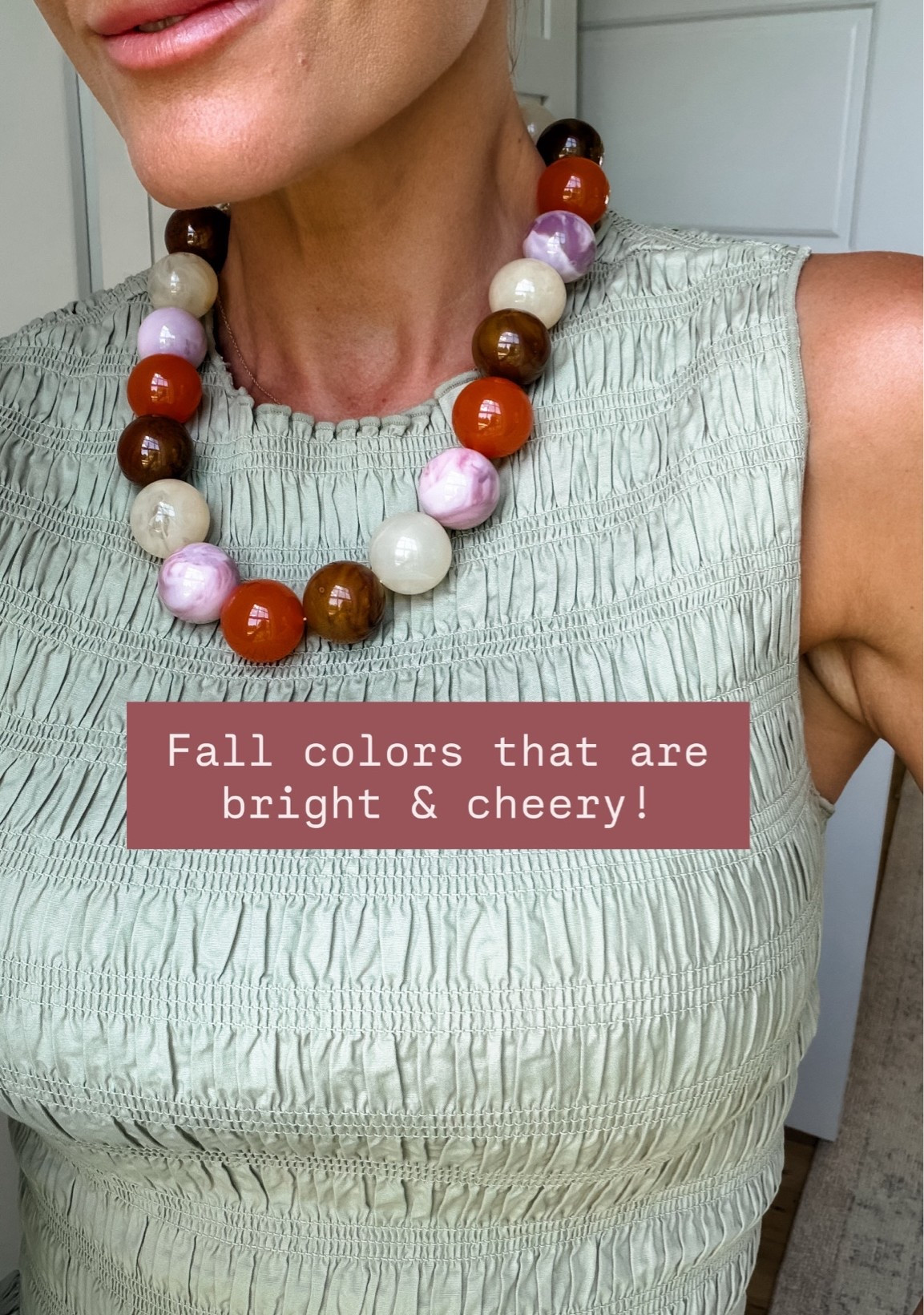 I love a beaded necklace, and this one is perfect for fall! Love that the colors are lighter too!

Loverly Grey, fall accessories, fall necklace, beaded necklace, statement necklace

#LTKSeasonal