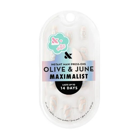 Olive & June + Bubble Instant Mani Short Round Press-on Nails, Puffy Swirls, 42 Pieces | Walmart (US)