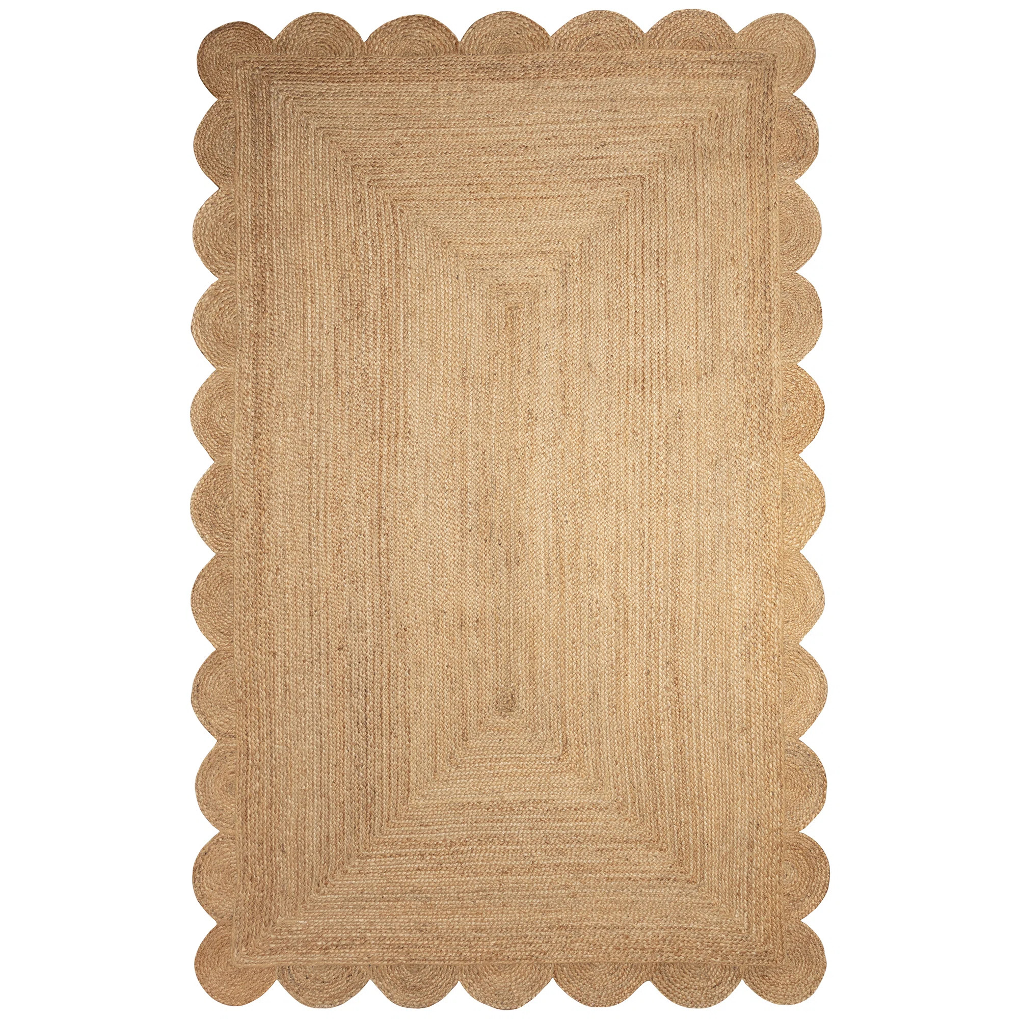 Benefield Scalloped Edge Indoor Rug Natural | Wayfair North America