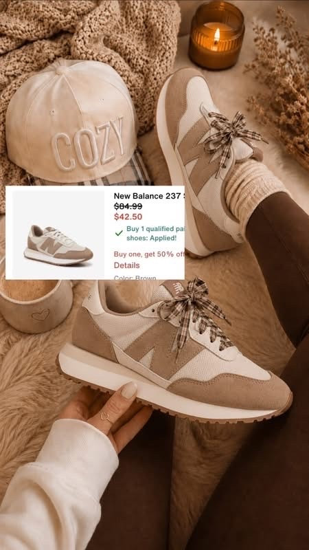 Buy one shoe get your second shoe 50% off so if this new balance 237 is your second shoe you’re getting it for 50% off no code needed

🚨 WHERE ARE MY NEW BALANCE GIRLS AT?! 🚨 Ladies, this is THE fall shoe of all fall shoes—and you can grab it for 50% OFF! 😱🍂👟

I’m showing you exactly how to get this pair for UNDER $43… but do not wait because sizes are going to disappear FAST at this price! 🏃‍♀️💨

Comment 237 and I’ll send you the link PLUS tell you how to get the deal! 🤎🔥

#LTKgrwm #LTKdayinmylife #LTKmomlife