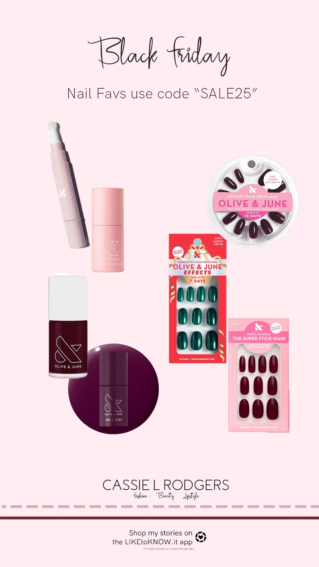 Black Friday sale for olive and June! The only nails and treatments I will use! Code “SALE25” to save

#LTKHoliday #LTKBeauty #LTKCyberWeek