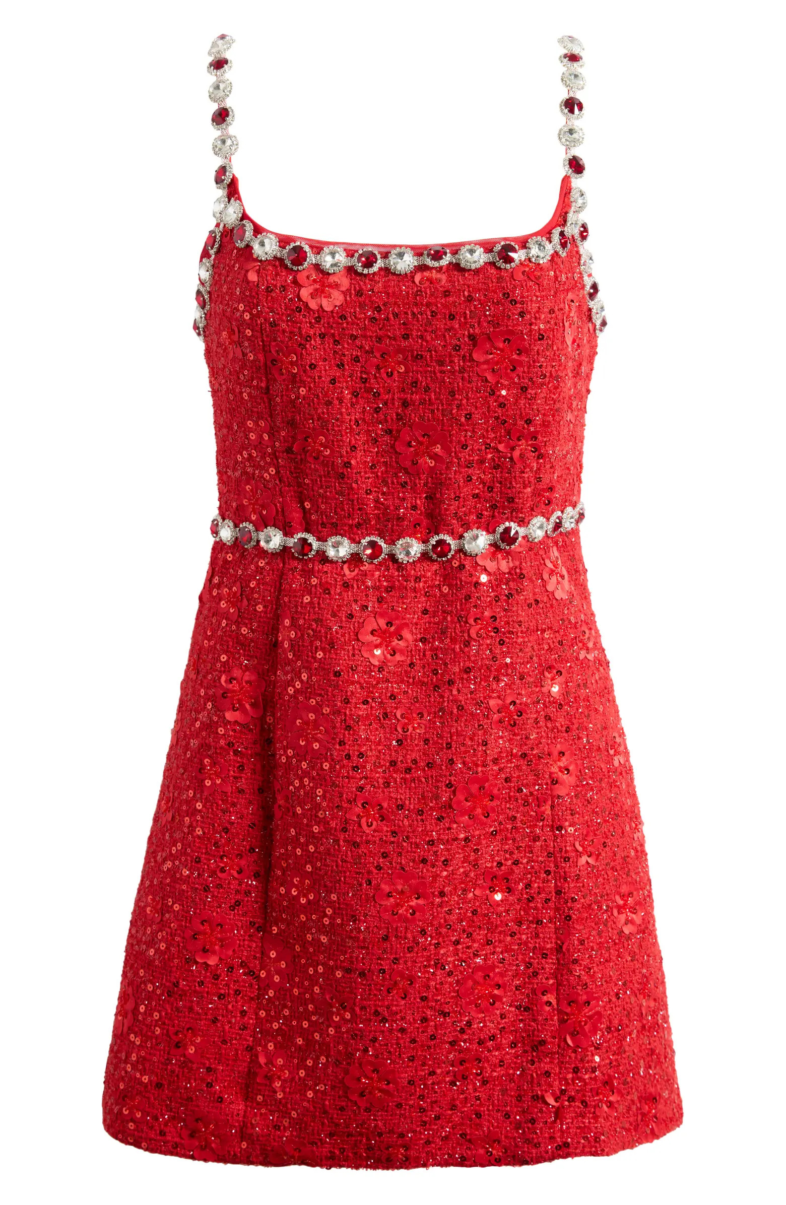 Adeline Embellished Sequin Tweed Cocktail Minidress | Nordstrom