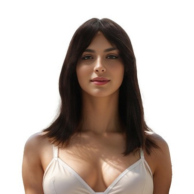 Unique Bargains Women's Bangs Straight Hair Wig 2x4in 180 Real Human Hair 12in Black 1 Pc | Target