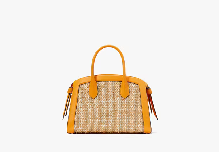 Knott Raffia Tweed Medium Zip-top Satchel | Kate Spade (US)