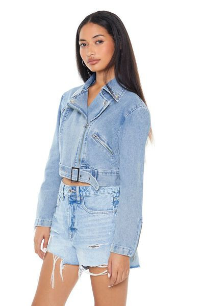 Belted Denim Moto Jacket | Forever 21