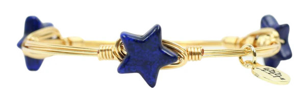 The Mini Star Bangle Bracelet - Blue | Bourbon and Boweties
