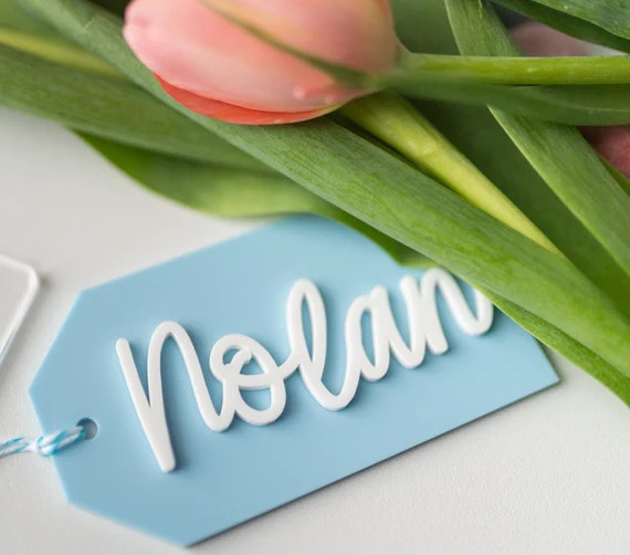 Easter Basket Tags Custom Acrylic Easter Gift Tag Easter | Etsy | Etsy (US)