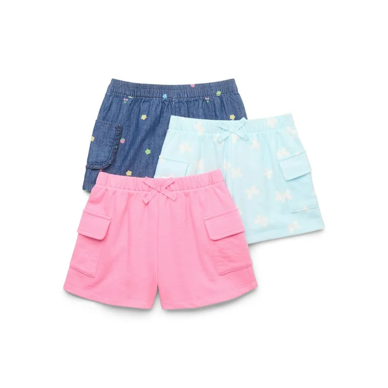 365 Kids from Garanimals Girls' Pull On Shorts, 3-Pack, Sizes 4-10 | Walmart (US)