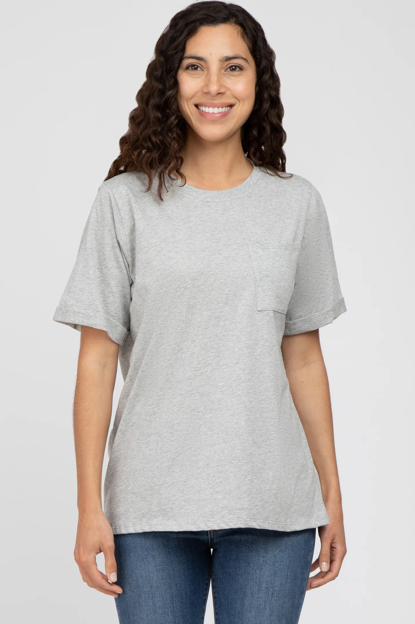 Lavender Oversized Pocket Front Short Sleeve Top | PinkBlush Maternity