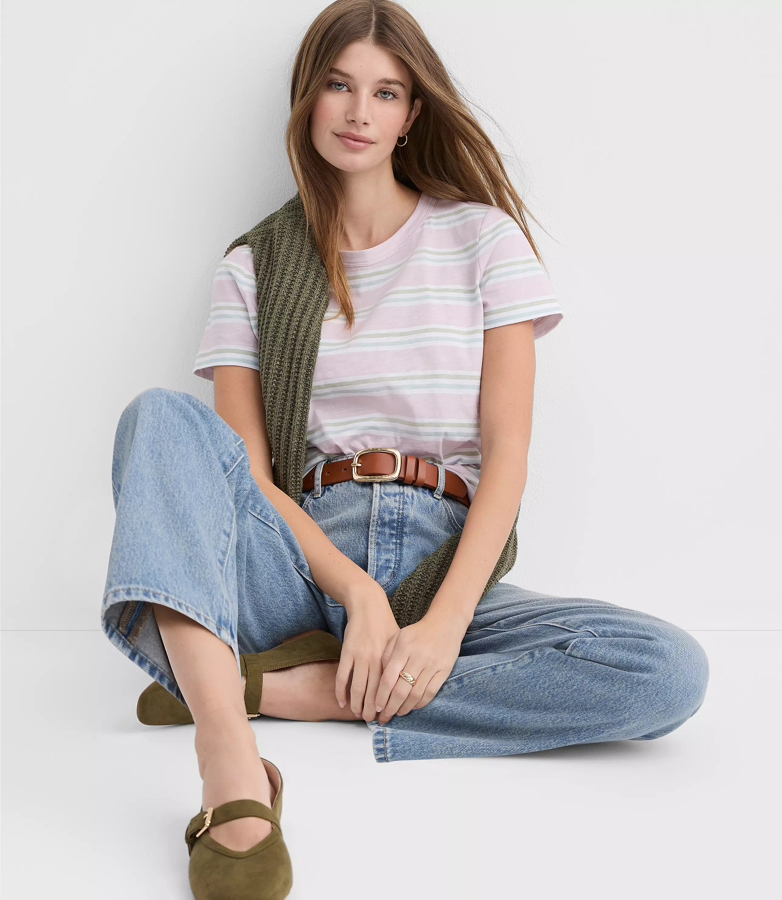 Striped Everyday Crew Tee | LOFT