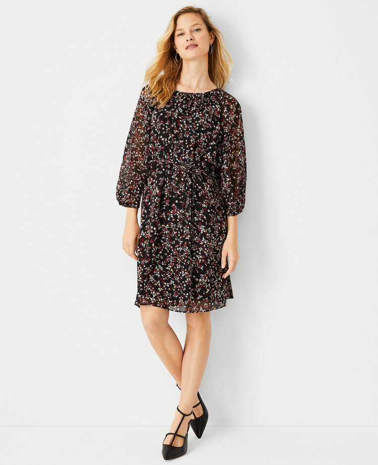 Floral Chiffon Shift Dress | Ann Taylor (US)