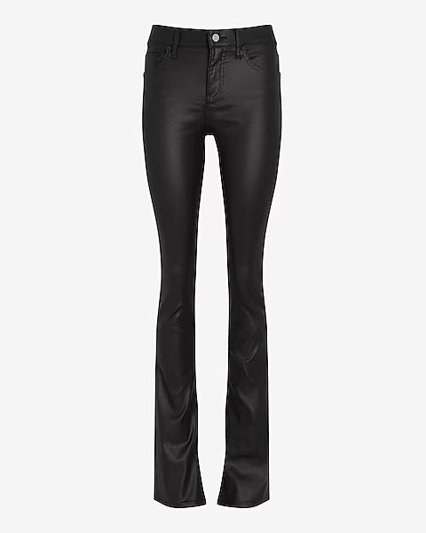 Mid Rise Black Coated Skyscraper Jeans | Express