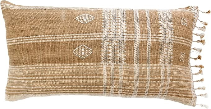 CASA BOHO Lumbar Pillow Cover Indian Bhujodi Pillows Japandi Decor Pillows Plaid Pillow for Bedro... | Amazon (US)