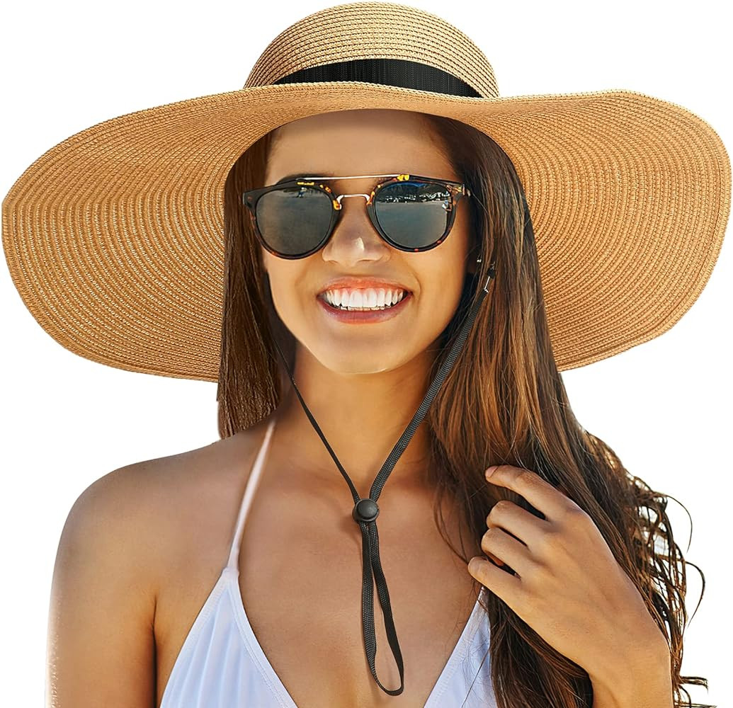 Beach Hats for Women, Foldable Sun Hat Womens UV Protection, Boho Wide Brim Hats for Women, Flopp... | Amazon (US)