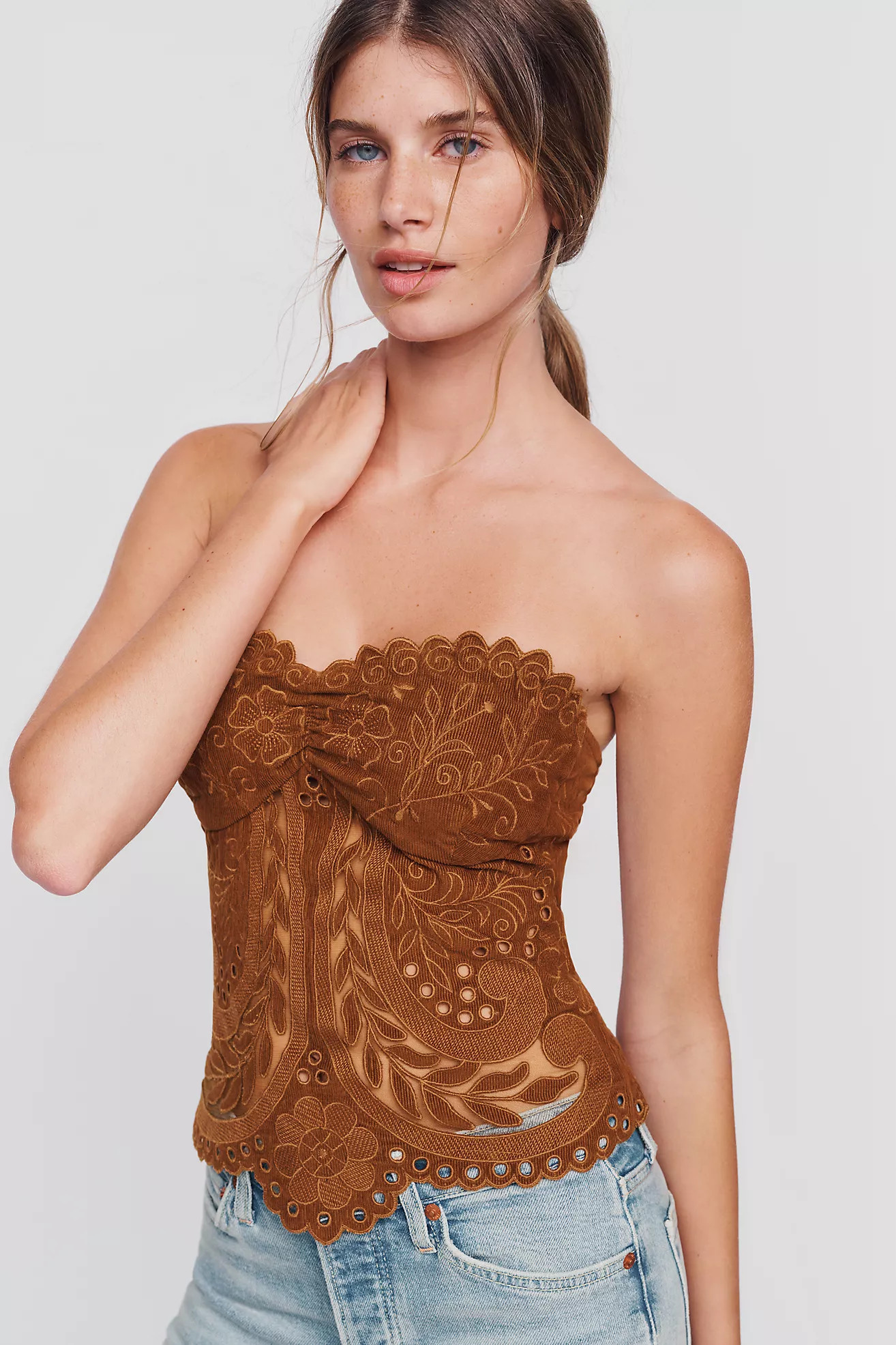 Ollari 100% Cotton Corduroy Bustier | Anthropologie (US)