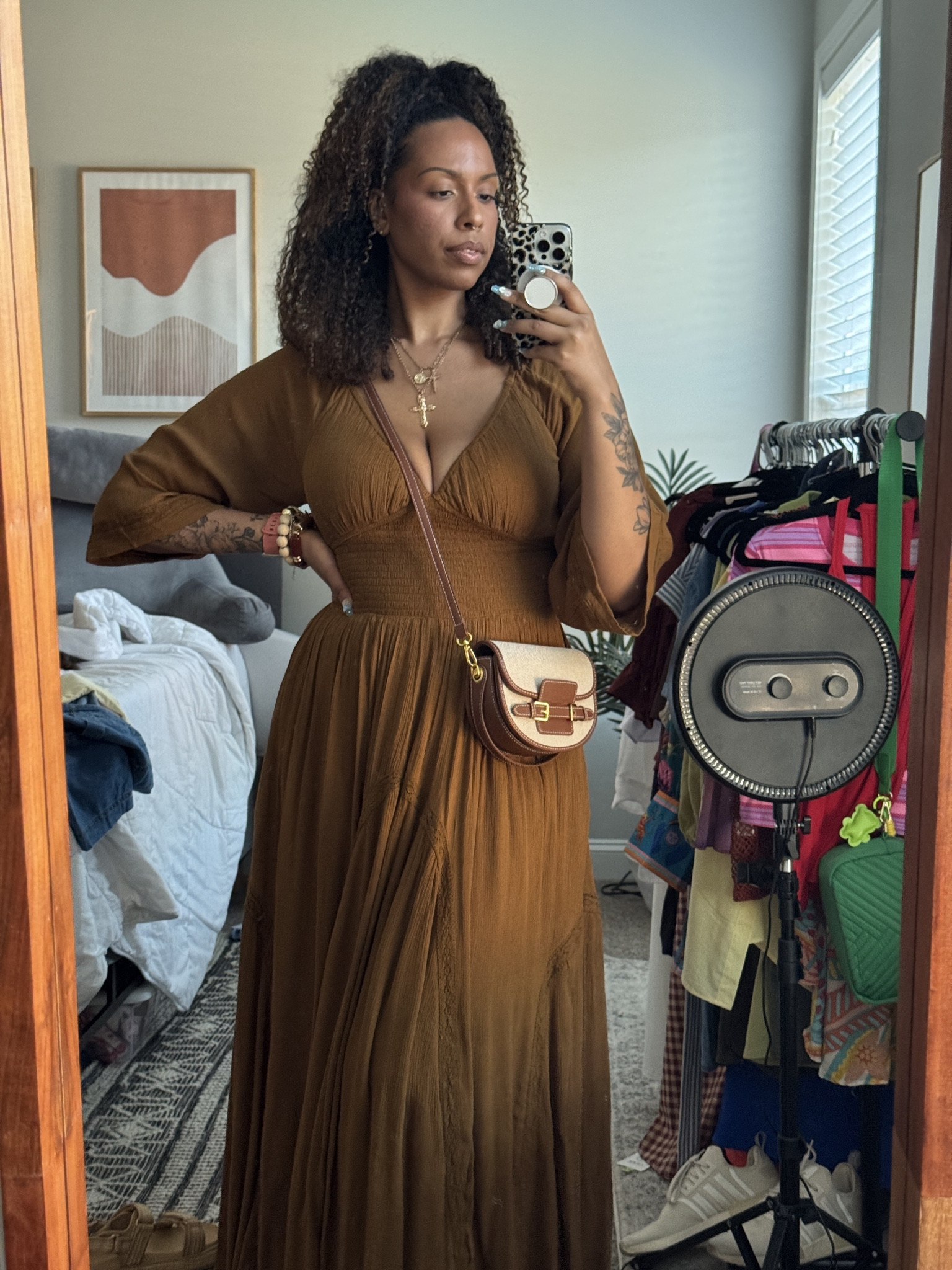 Wearing a medium in the dress