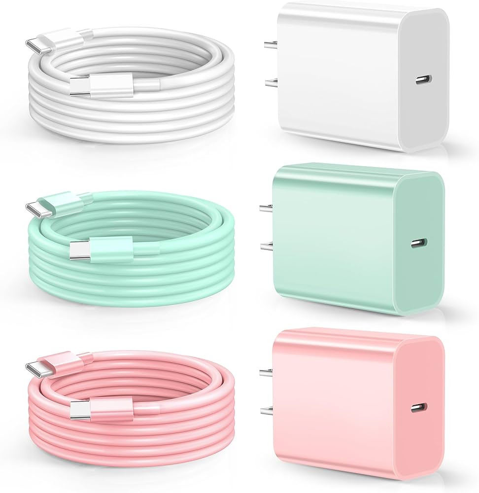 Dayaoncy Compatible with iPhone 16/15 Charger Fast Charging, 20W USB C Wall Charger with 3Pack 10... | Amazon (US)