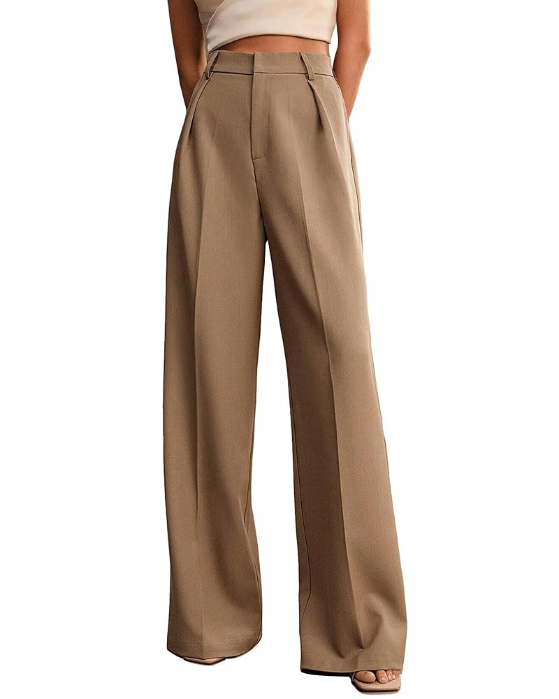 Womens Wide Leg Pants High Waist Straight Work Pants Office Business Casual Palazzo Trousers with... | Amazon (US)