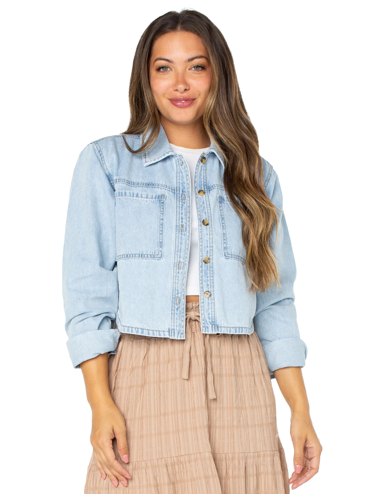 Celebrity Pink Juniors and Juniors Plus Hi Low Long Sleeve Shirt Sizes XXS-3X | Walmart (US)