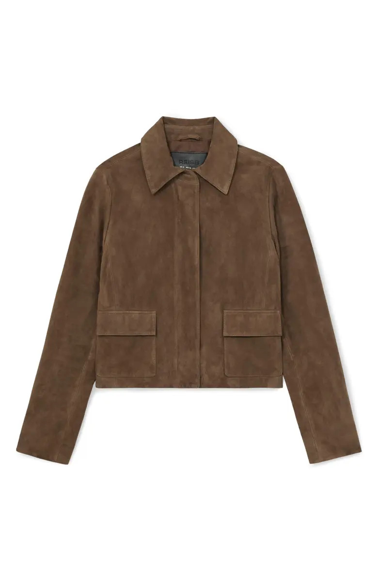 Reiss Drew Crop Suede Jacket | Nordstrom | Nordstrom
