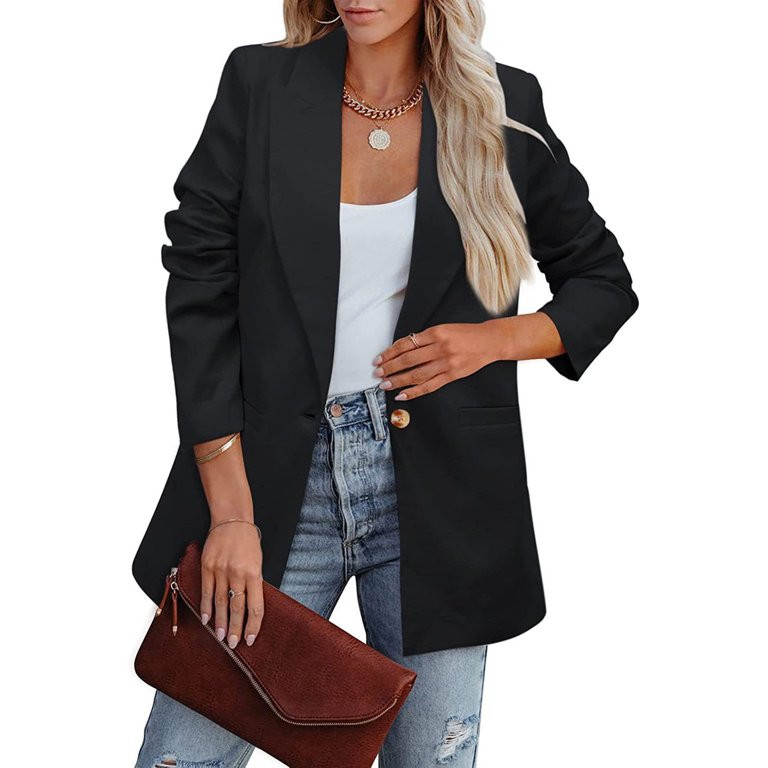 Blazer Women Clearance 2024 Lapel Blazer Slim Fit Office Jackets Lightweight Casual Work Fall Fas... | Walmart (US)