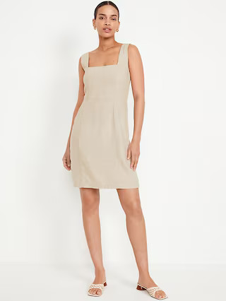 Sleeveless Linen-Blend Mini Dress | Old Navy (US)