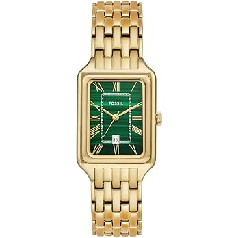 Fossil Raquel Women's Watch with Rectangular Case and Stainless Steel Bracelet or Leather Band | Amazon (US)