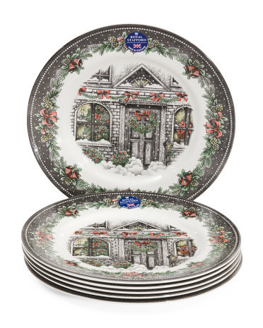 Set Of 6 Christmas Home Dinner Plates | Marshalls