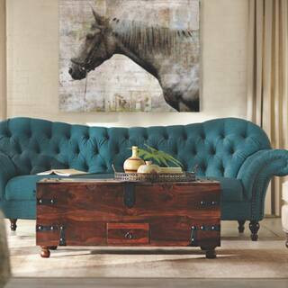 Maldives 46 in. Walnut Large Square Wood Coffee Table with Lift Top | The Home Depot