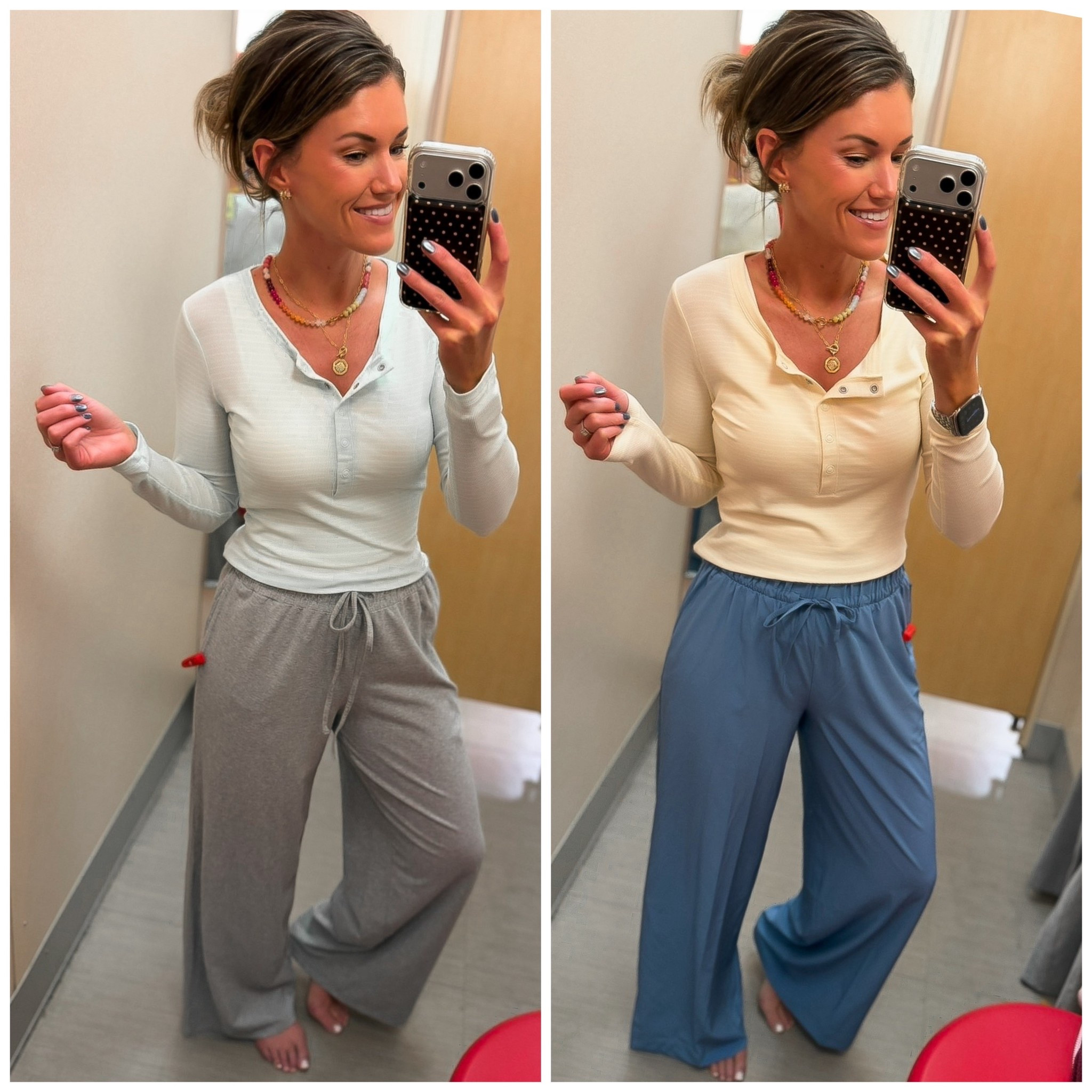 The dreamiest wide leg pants. Pure comfort. Wearing medium in both styles. 
Blue color not online yet. 

#LTKSaleAlert #LTKActive