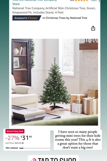 4 ft Christmas tree! A great mini tree for kids rooms or a a simple option for a smaller room! On sale for Black Friday! 

#LTKCyberWeek #LTKHoliday #LTKhome