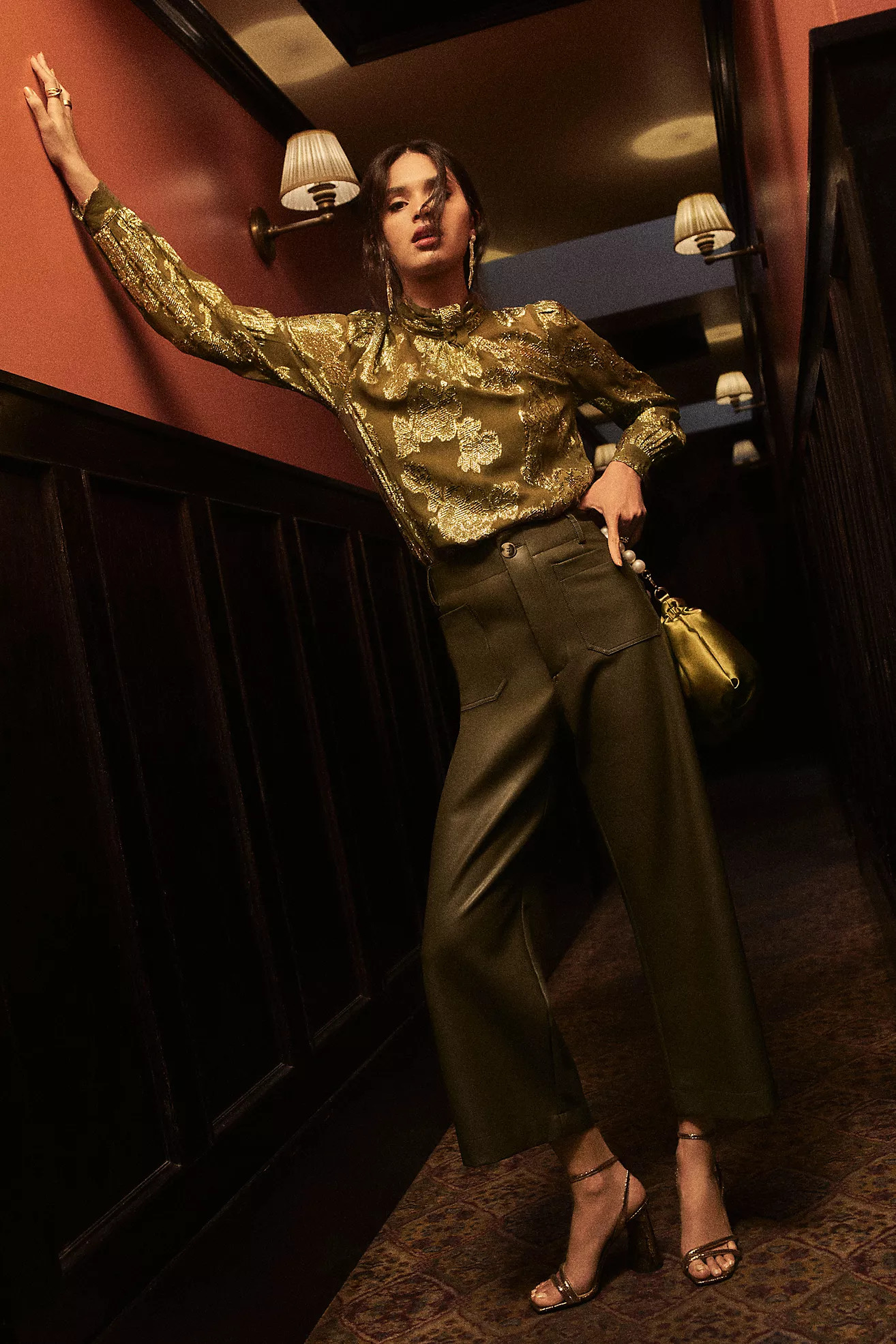 The Colette Cropped Wide-Leg Faux Leather Pants by Maeve | Anthropologie (US)