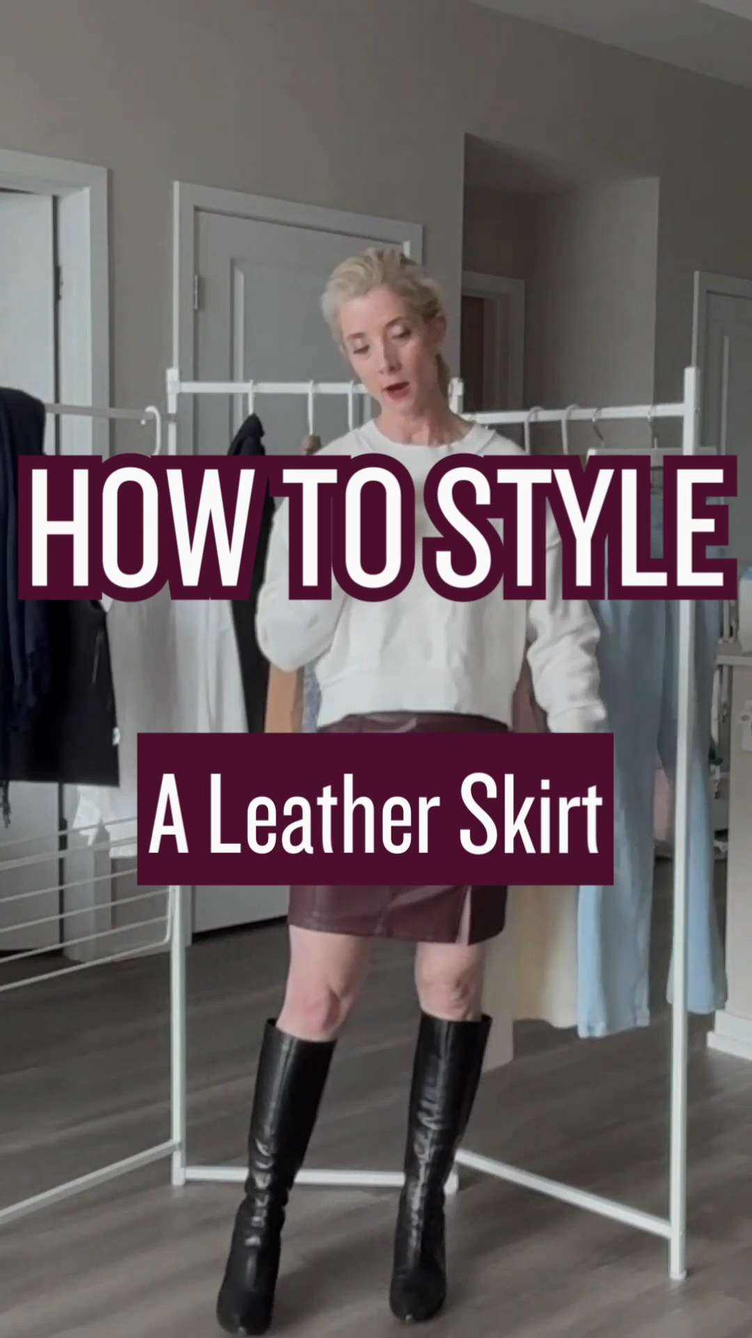 How To Style a Leather Skirt! Style tips for women.
How to Wear a Leather Skirt:

Watch to see my faux leather skirt in 3 different colors: black, brown, and wine red — each paired with tall black leather boots and a cropped oversized sweater. The sweater and boots create a perfect balance of proportion and polished style. 

Style Tip: To create a classic, chic, and elegant look, pair a fitted mini faux leather skirt with tall black boots and an oversized sweater. The contrast of structure and softness keeps the outfit timeless — a look that never goes out of style.

GRWM on Cyber Monday Week! Amazon Fashion pieces tagged. 

#LTKCyberWeek #LTKStyleTip #LTKgrwm