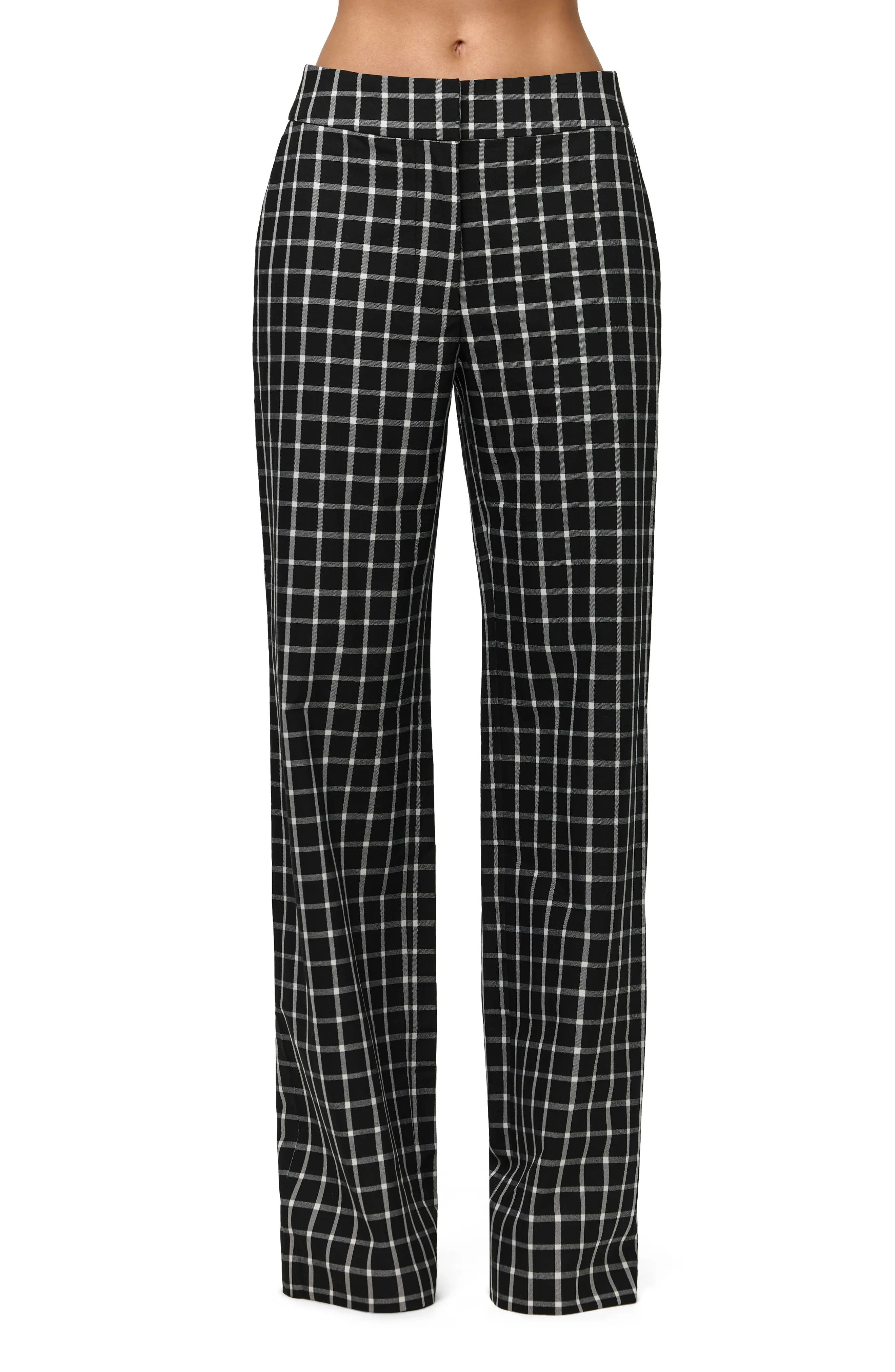 Naked Wardrobe Plaid Wide Leg Pants (Women) | Nordstrom | Nordstrom