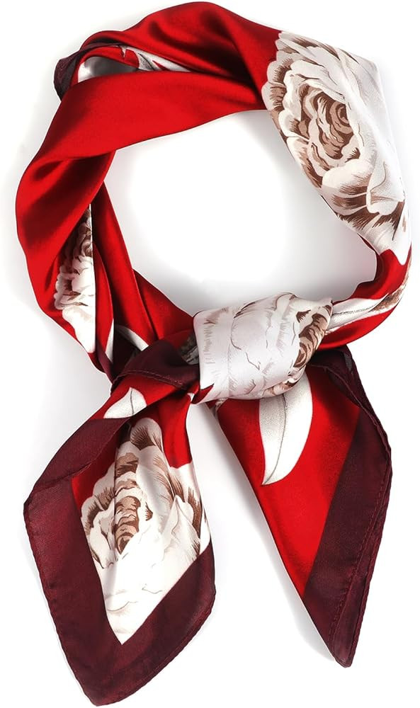 Silk Neck Scarf for Women - 27.5x27.5 inch Scarf for Women Hair, Soft Lightweight Fashion Square ... | Amazon (US)